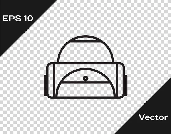 Black line Sport bag icon isolated on transparent background. Vector Illustration — Stock Vector