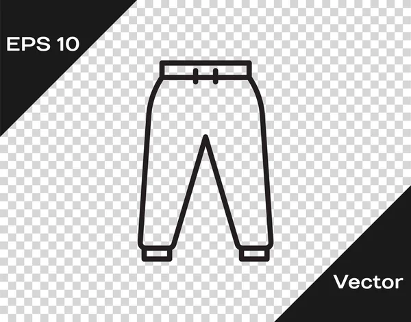 Black line Sport pants icon isolated on transparent background. Vector Illustration — Stock Vector