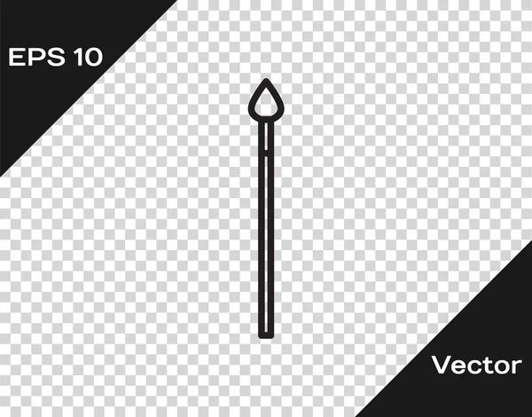 Black line Medieval spear icon isolated on transparent background. Medieval weapon. Vector Illustration — Stock Vector