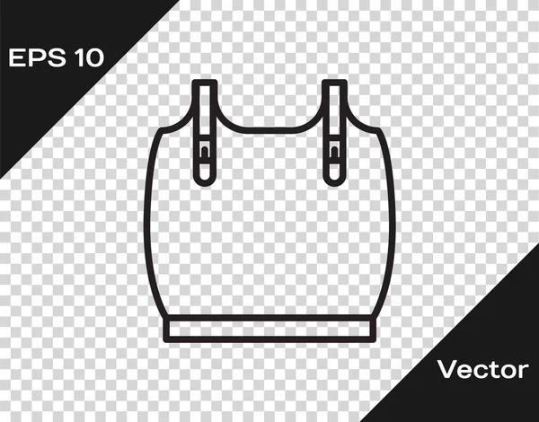 Black line Body armor icon isolated on transparent background. Vector Illustration — Stock Vector