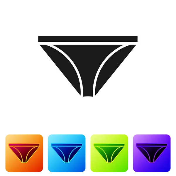 Black Men underpants icon isolated on white background. Man underwear. Set icons in color square buttons. Vector Illustration — Stock Vector