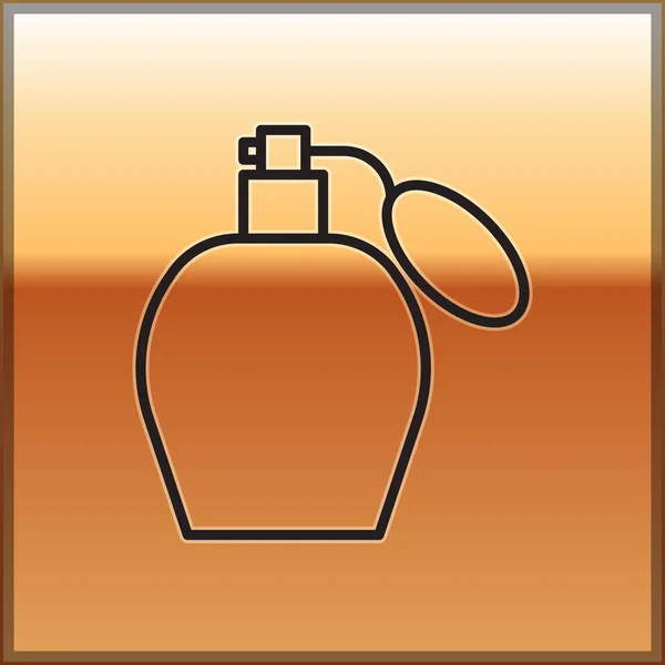 Sort linje Parfume ikon isoleret på guld baggrund. Illustration af vektor – Stock-vektor