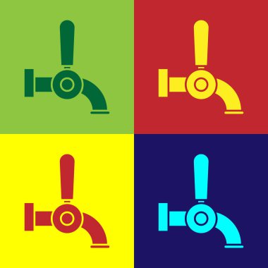 Renkli bira tıkırtısı simgesi renk arkaplanında izole edildi. Vektör İllüstrasyonu