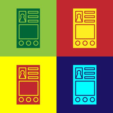 Renk arkaplanı üzerinde izole hesap ekran simgesi oluştur. Vektör İllüstrasyonu