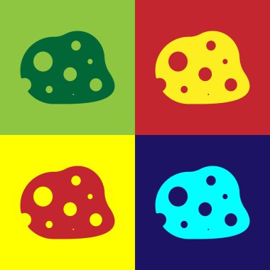 Renk arkaplanında izole edilmiş renkli göktaşı simgesi. Vektör İllüstrasyonu