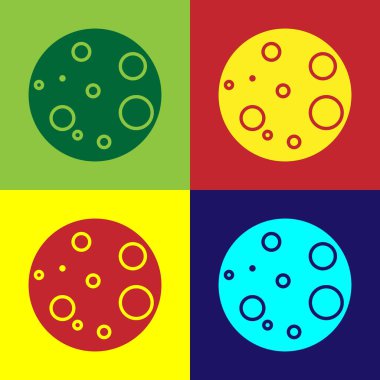 Renk arkaplanında Ay simgesi izole edildi. Vektör İllüstrasyonu