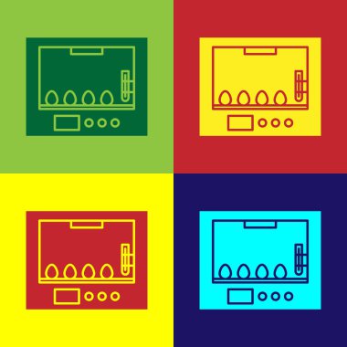 Renk arkaplanında izole edilmiş yumurta simgesi için renk kuvözü. Vektör İllüstrasyonu