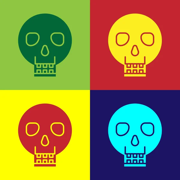 Color Icono de cráneo aislado sobre fondo de color. Feliz fiesta de Halloween. Ilustración vectorial — Archivo Imágenes Vectoriales