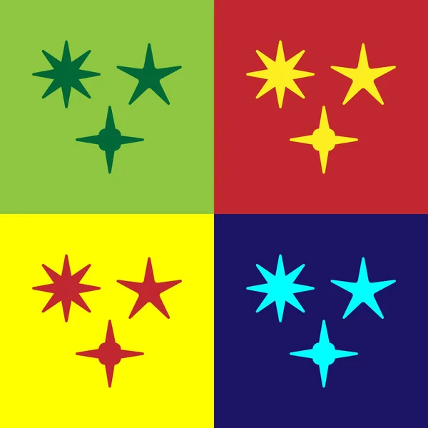 Color Falling csillag ikon elszigetelt színes háttér. Meteoroid, meteorit, üstökös, aszteroida, csillagikon. Vektorillusztráció — Stock Vector