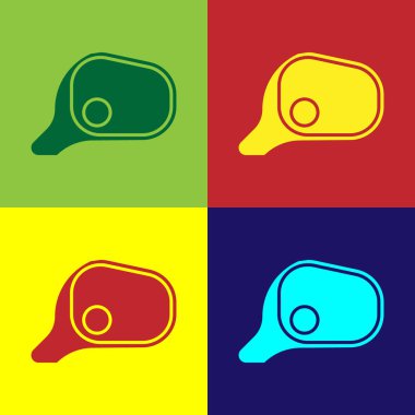 Renkli araba ayna simgesi renk arkaplanında izole edildi. Vektör İllüstrasyonu