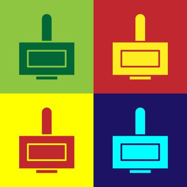 Renkli arka planda izole edilmiş renkli tırnak cilası ikonu. Vektör İllüstrasyonu