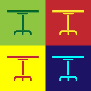 Renk arkaplanı üzerinde izole edilmiş Renk Yuvarlak tablo simgesi. Vektör İllüstrasyonu