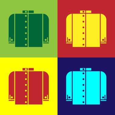 Renkli tişört simgesi arkaplanda izole edildi. Vektör İllüstrasyonu