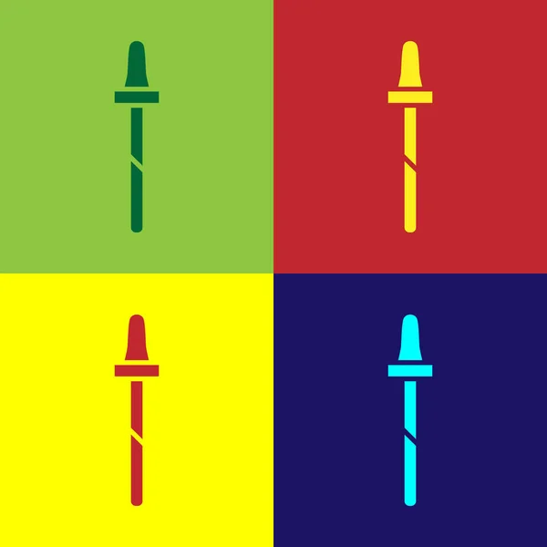 Icône Couleur Pipette isolée sur fond couleur. Élément d'équipement médical, cosmétique, de laboratoire de chimie. Illustration vectorielle — Image vectorielle