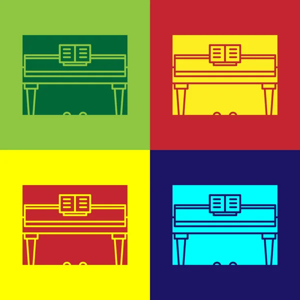 Color Grand piano icon isolated on color background. Musical instrument. Vector Illustration — 스톡 벡터