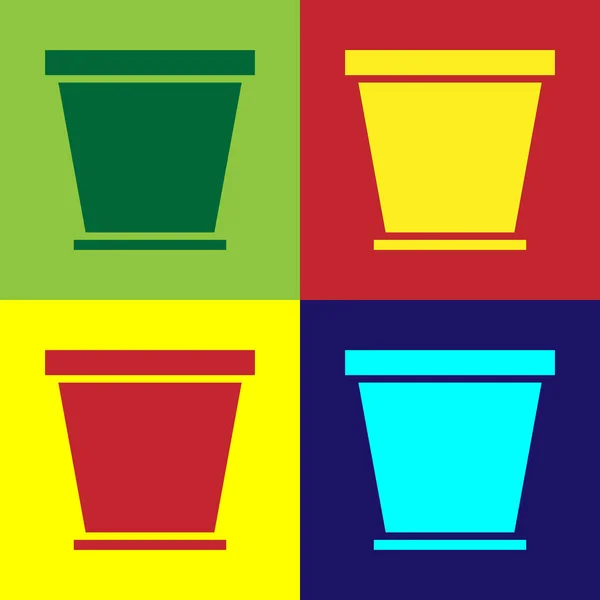 Color Icono de maceta aislado sobre fondo de color. Ilustración vectorial — Vector de stock