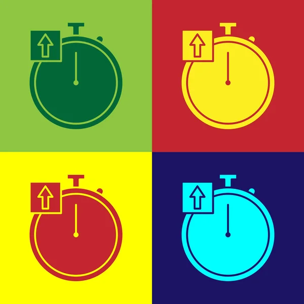 Color Icono de cronómetro aislado en el fondo de color. Signo del temporizador. Signo de cronómetro. Ilustración vectorial — Vector de stock