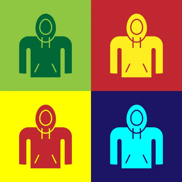 Color Icono con capucha aislado sobre fondo de color. Sudadera con capucha. Ilustración vectorial — Vector de stock