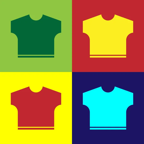 Icono de camiseta de color aislado sobre fondo de color. Ilustración vectorial — Archivo Imágenes Vectoriales