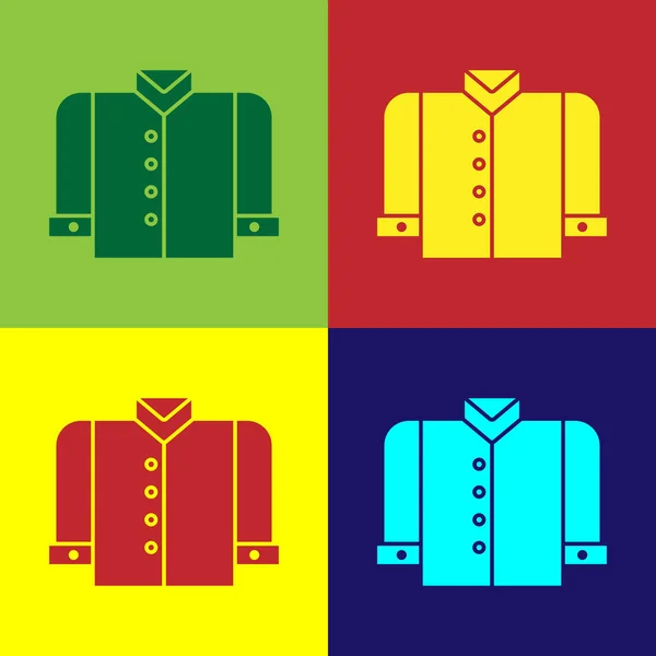 Кольорова футболка ізольована на кольоровому фоні. Векторна ілюстрація — стоковий вектор