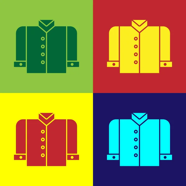 Icono de camiseta de color aislado sobre fondo de color. Ilustración vectorial — Archivo Imágenes Vectoriales