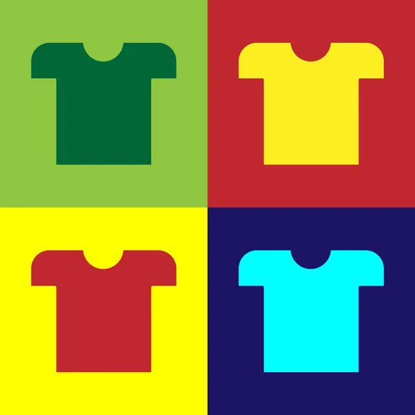 Icono de camiseta de color aislado sobre fondo de color. Ilustración vectorial — Archivo Imágenes Vectoriales