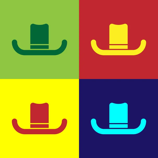 Färg Man hatt med band ikon isolerad på färg bakgrund. Vektor Illustration — Stock vektor