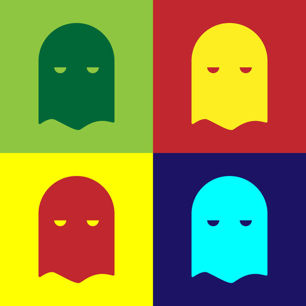 Цвет Исполнитель маски значок изолирован на цветном фоне. Палач, палач, палач, палач, мучитель, мясник, икона палача. Векторная миграция
