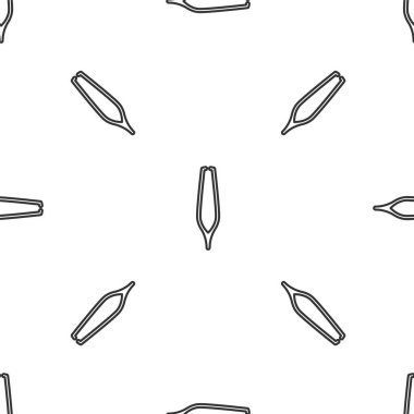 Gri çizgi kaşlı cımbız ikonu beyaz arka planda izole edilmiş pürüzsüz desen. Saçlar için kozmetik cımbız. Vektör İllüstrasyonu