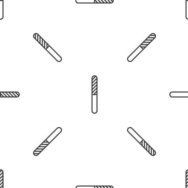 Gri çizgi tırnak dosya simgesi beyaz arkaplanda kusursuz desen izole etti. Manikür aleti. Vektör İllüstrasyonu