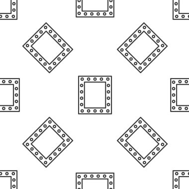 Işık simgesi olan gri çizgi makyaj aynası beyaz arka planda izole edilmiş pürüzsüz desen. Vektör İllüstrasyonu