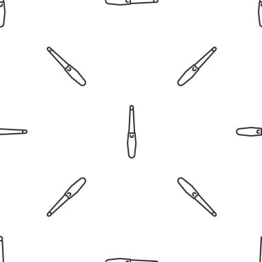 Gri çizgi tırnak dosya simgesi beyaz arkaplanda kusursuz desen izole etti. Manikür aleti. Vektör İllüstrasyonu