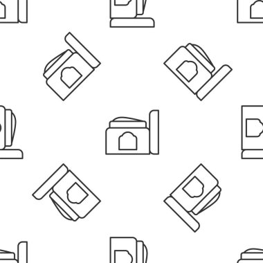 Gri çizgi kremi ya da losyon kozmetik tüp ikonu beyaz arka planda izole edilmiş pürüzsüz desen. Erkekler için vücut bakım ürünleri. Vektör İllüstrasyonu