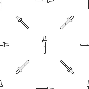 Gri çizgili Pipette ikonu beyaz arka planda izole edilmiş kusursuz desen. Tıbbi, kozmetik, kimya laboratuvarı ekipmanları. Vektör İllüstrasyonu