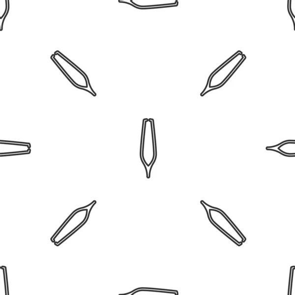 Gris línea ceja pinzas icono aislado patrón sin costura sobre fondo blanco. Pinzas cosméticas para el cabello encarnado. Ilustración vectorial — Archivo Imágenes Vectoriales