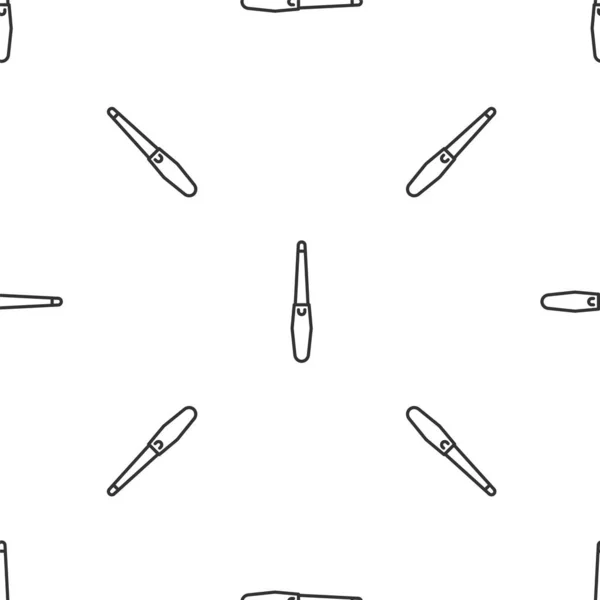 Línea gris Icono de lima de uñas aislado patrón sin costuras sobre fondo blanco. Herramienta de manicura. Ilustración vectorial — Archivo Imágenes Vectoriales