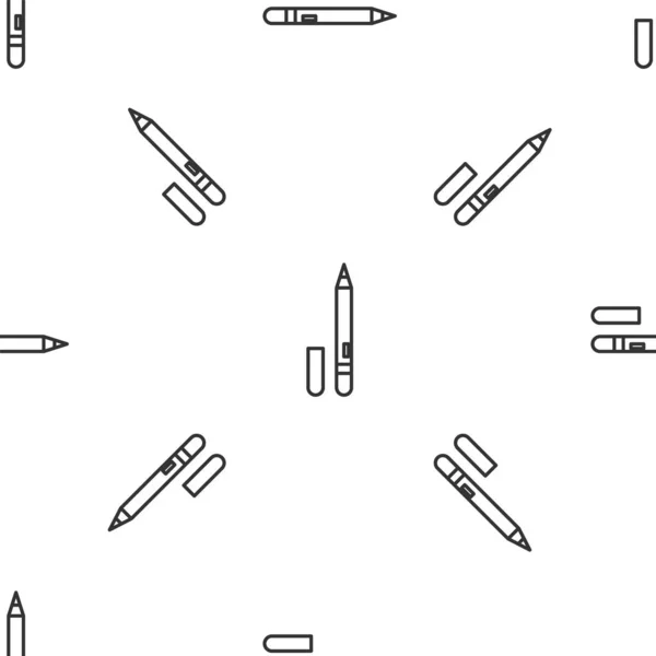 Ligne grise Eyeliner, icône des sourcils motif isolé sans couture sur fond blanc. Crayon pour les yeux. Illustration vectorielle — Image vectorielle