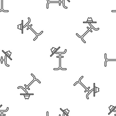 Gri çizgi kürkü simgesi beyaz arka planda izole edilmiş kusursuz desen. Vektör İllüstrasyonu