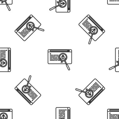 Gri çizgi sistem hata konsepti simgesi beyaz arkaplanda izole edilmiş kusursuz desen. Kod hatası konsepti. Sistemde hata var. Böcek araması. Vektör İllüstrasyonu