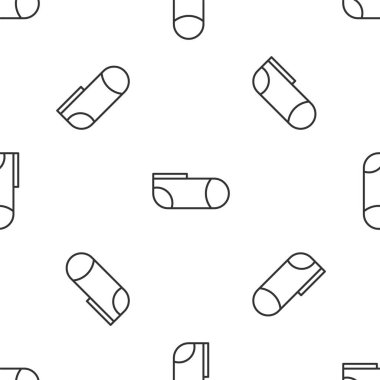 Gri çizgili spor çorap ikonu beyaz arka planda izole edilmiş kusursuz desen. Vektör İllüstrasyonu