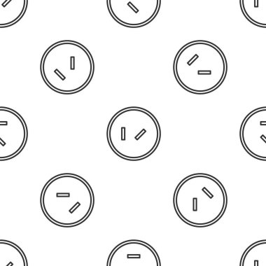 Gri çizgi yuvarlak tahta kalkan ikonu beyaz arka planda izole edilmiş pürüzsüz desen. Güvenlik, güvenlik, koruma, mahremiyet, koruma kavramı. Vektör İllüstrasyonu