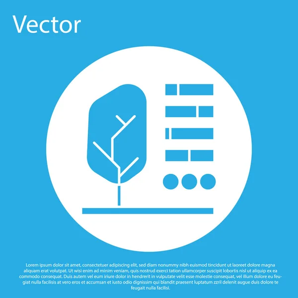 Ícone de status Blue Plant isolado no fundo azul. Botão de círculo branco. Ilustração vetorial — Vetor de Stock