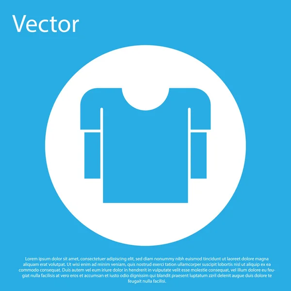 Blaues Langarmshirt-Symbol isoliert auf blauem Hintergrund. weißer Kreis-Knopf. Vektorillustration — Stockvektor