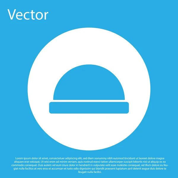 Kék sapka kalap ikon elszigetelt kék háttérrel. Fehér kör gomb. Vektorillusztráció — Stock Vector