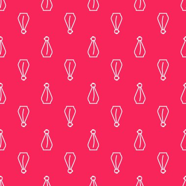 Beyaz çizgi parfüm ikonu, kırmızı arkaplanda kusursuz desen izole etti. Vektör İllüstrasyonu