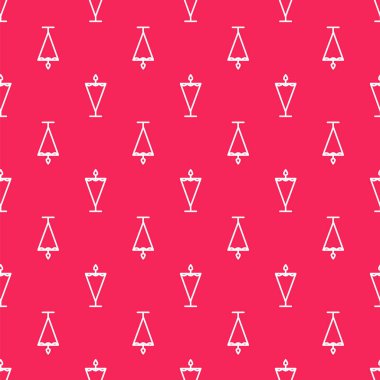 Beyaz çizgi Ortaçağ bayrak simgesi kırmızı arkaplanda izole edilmiş pürüzsüz desen. Bir kral ya da kraliçe tarafından yönetilen ülke, devlet ya da bölge. Vektör İllüstrasyonu