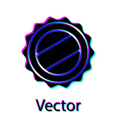 Siyah şişe kapağı simgesi beyaz arkaplanda izole edildi. Vektör İllüstrasyonu