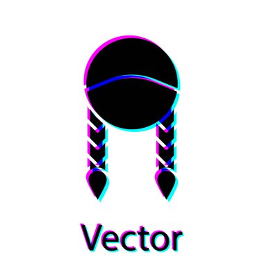 Siyah Braid simgesi beyaz arkaplanda izole edilmiş. Vektör İllüstrasyonu