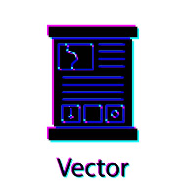 Siyah Oyun rehber simgesi beyaz arkaplanda izole edildi. Kullanım kılavuzu, talimatlar, rehber, el kitabı. Vektör İllüstrasyonu