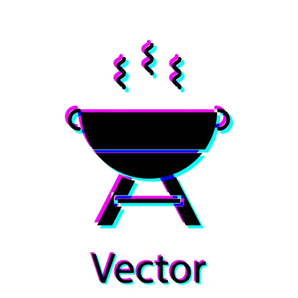 Barbecue icône grill noir isolé sur fond blanc. Barbecue grill party. Illustration vectorielle — Image vectorielle